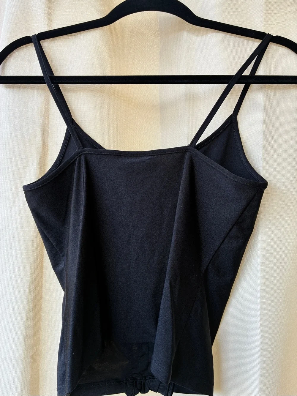 Y2K Ralph Ralph Lauren RRL Stretch Ruffle Cami Black Top S - Picture 3 of 7